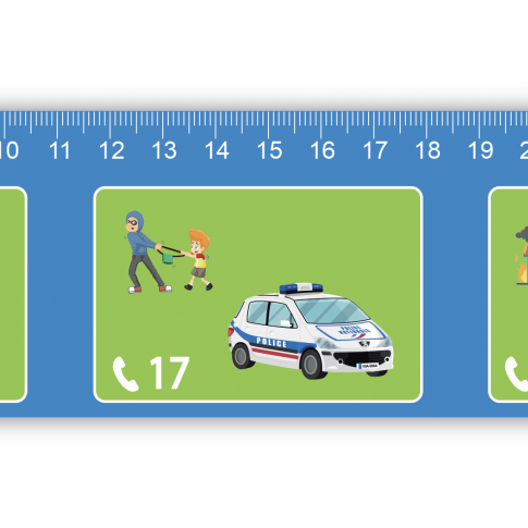 Lineal 30 cm „Notrufnummern & Erste Hilfe“ für Kinder