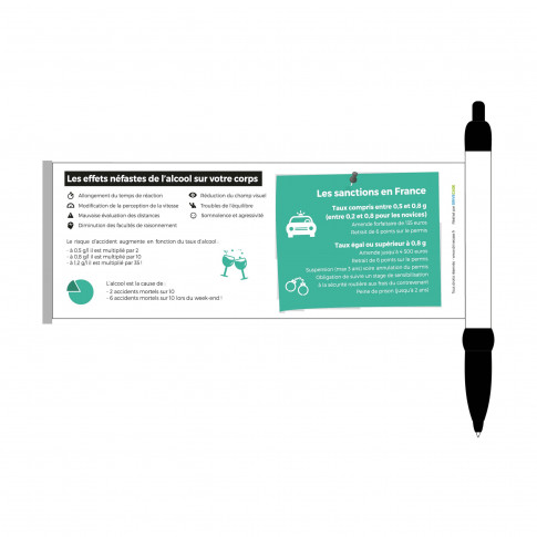 Aufroll-Kugelschreiber „Promillerechner“ Neutral – JeRentreSafe