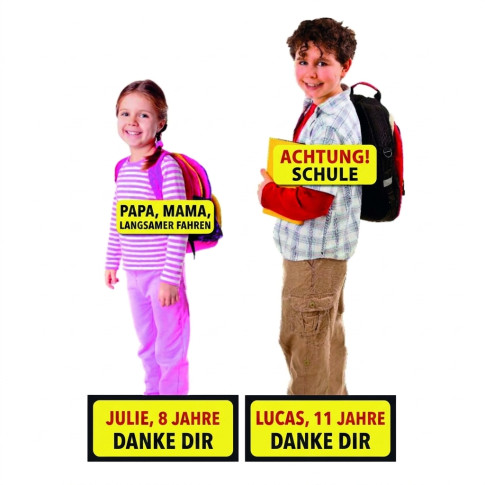 Verkehrssicherheit Aufsteller Kindersilhouetten – 2er-Set