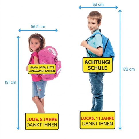Verkehrssicherheit Aufsteller Kindersilhouetten – 2er-Set