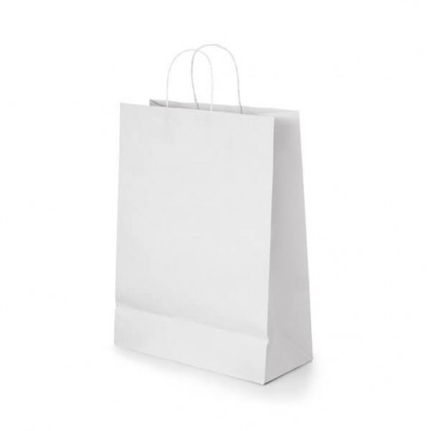 Weißer Kraftpapier-Tragebeutel (Großformat 24 x 31 cm) – Bedruckbar