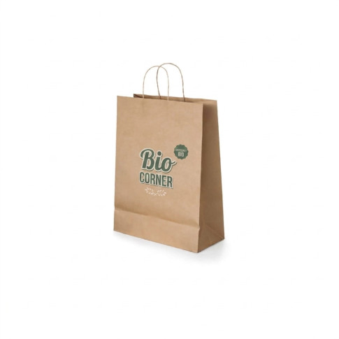 Kraftpapier-Tragetasche Natur (Kleinformat 18 x 24 cm) – Individuell bedruckbar