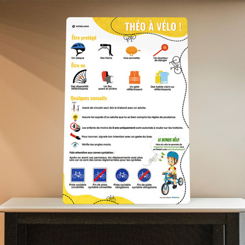 Lehrposter Verkehrssicherheit Kinder – Theo auf dem Fahrrad!