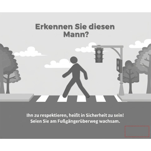 Brillenputztuch mit Verkehrssicherheits-Botschaft