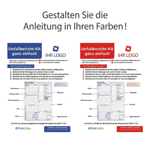 Unfallbericht-Set mit Zeichenschablone – individuell bedruckbar