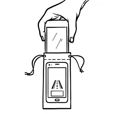 Checklaroute®-Etui zur Sensibilisierung für die Gefahren durch Smartphones, neutral