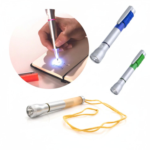 3-in-1-Kugelschreiber mit Taschenlampe