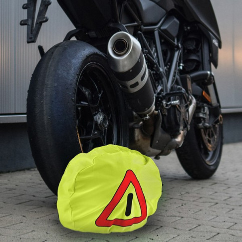 Motorradhelm-Überzug mit Warndreieck-Funktion