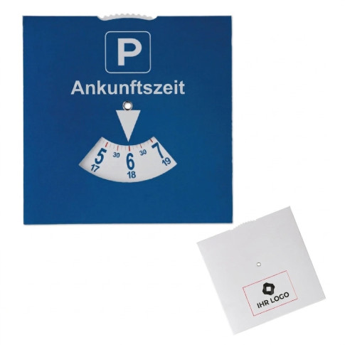 Parkscheibe bedruckt – 1-farbige Individualisierung