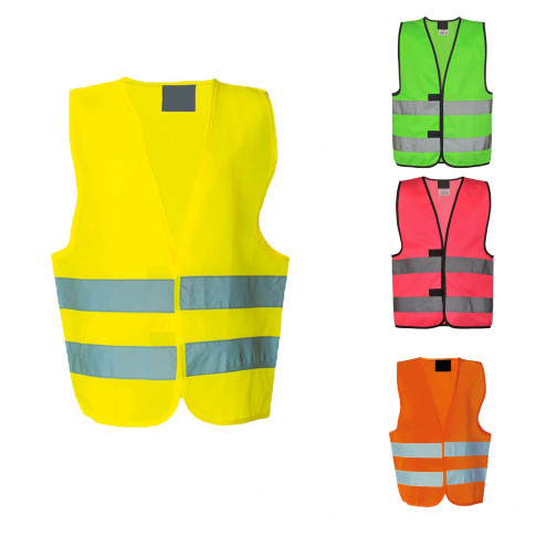 Personalisierbare fluoreszierende Kinderweste (3 Größen) – Klettverschluss