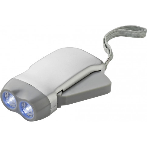 Dynamo-Taschenlampe mit 2 LEDs