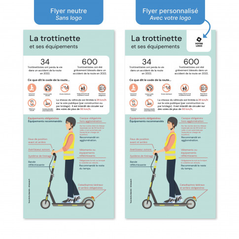 Aufklärungsflyer – Regeln und Ausrüstung für E-Scooter