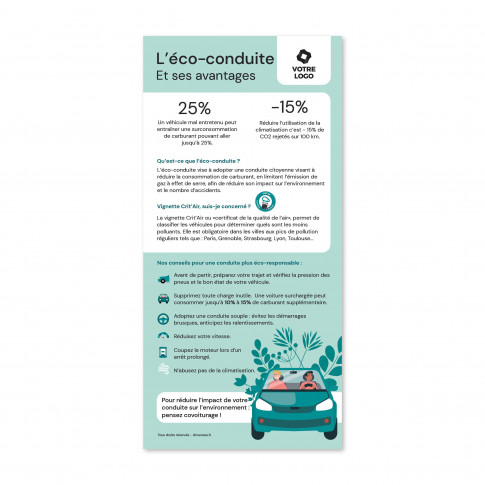 Pädagogischer Flyer zum Thema umweltbewusstes Fahren – individuell anpassbar