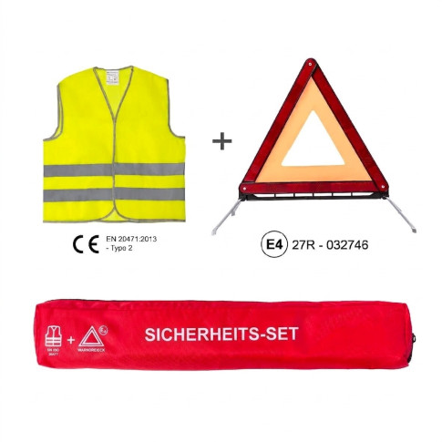 Kfz-Sicherheitsset komplett – Warndreieck, Warnweste, Verbandskasten DIN 13164 & Feuerlöscher