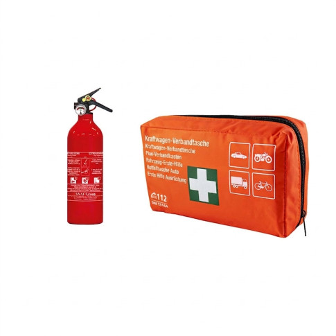 Feuerlöscher und Verbandskasten für das Fahrzeug