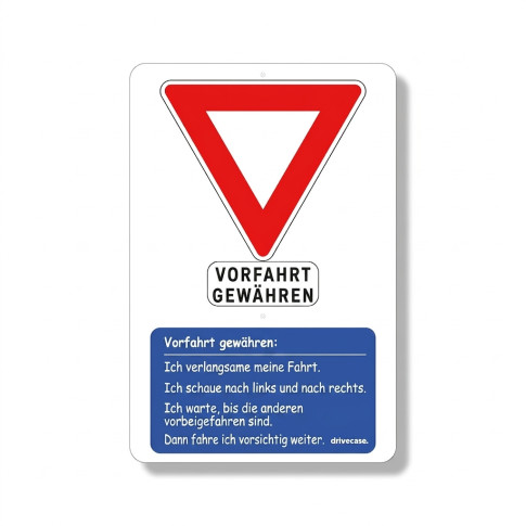 Pädagogisches Verkehrszeichen „Vorfahrt gewähren“ – Lehrschild für Verkehrserziehung