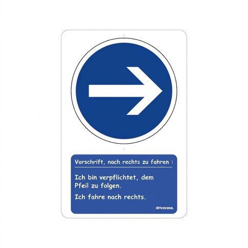 Lehrschild „Rechts fahren“ – Verkehrserziehung für Fahrradparcours