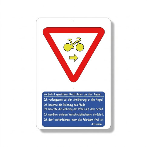 Lehrschild „Vorfahrt für Radfahrer an der Ampel“ – Verkehrserziehungs-Parcours