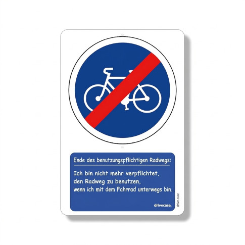 Lehrschild „Ende des Radwegs“ – Pädagogisches Verkehrszeichen