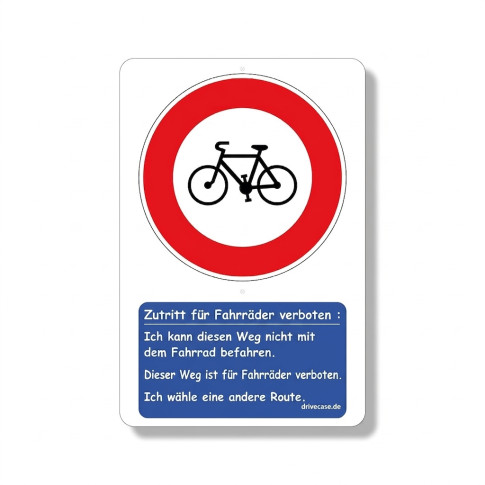 Lehrschild „Fahrräder verboten“ – Pädagogisches Verkehrszeichen
