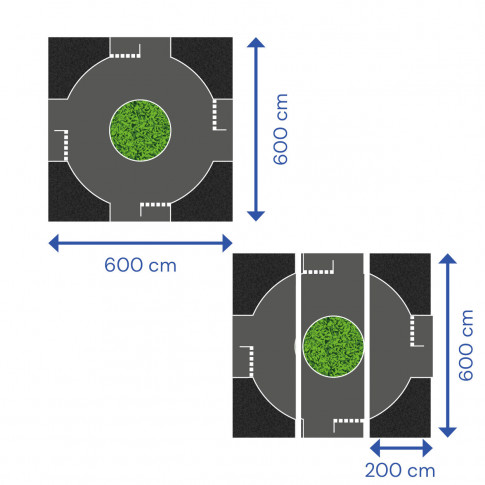 Pädagogischer Kreisverkehr als Lino-Bodenmatte
