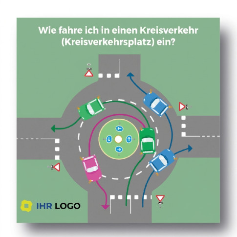 Parkscheibe Giradisque© bedruckt – Motiv Kreisverkehr