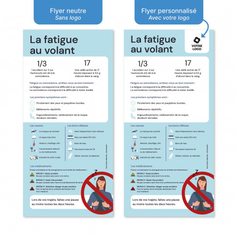 Aufklärungsflyer – Die Gefahren von Müdigkeit am Steuer