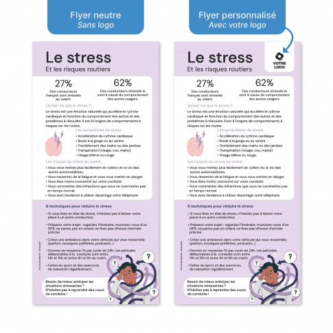 Sensibilisierungsflyer – die Risiken von Stress am Steuer