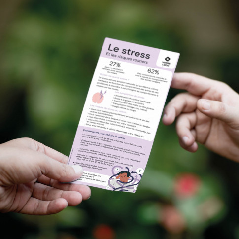 Sensibilisierungsflyer – die Risiken von Stress am Steuer