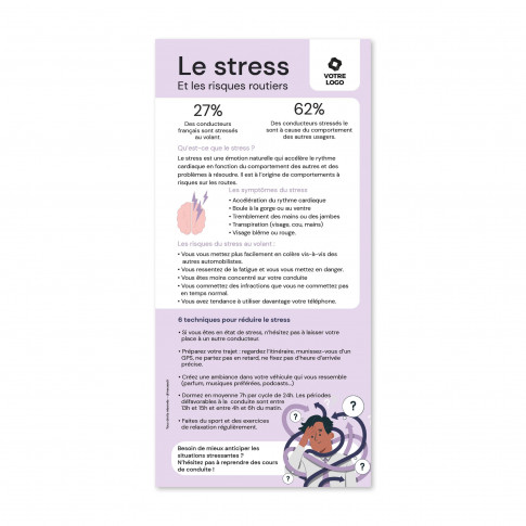 Sensibilisierungsflyer – die Risiken von Stress am Steuer