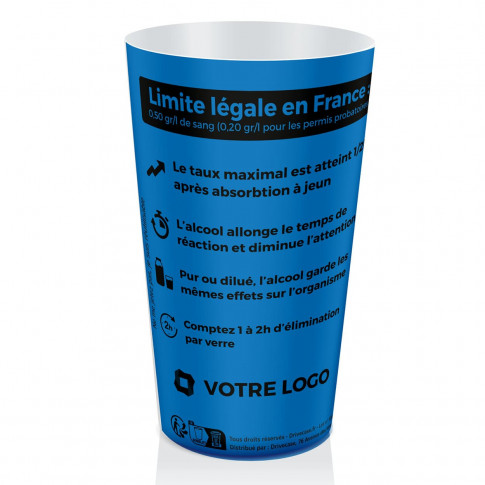 Alkohol-Präventionsbecher – Personalisiert Blau (P6452)