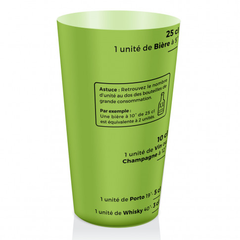 Becher zur Alkoholprävention – individuell gestaltbar, grün