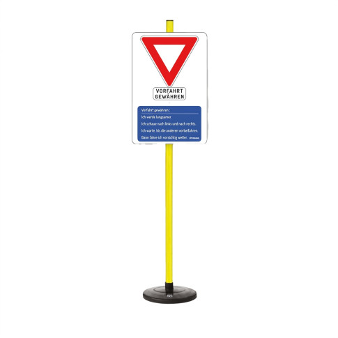Pädagogisches Verkehrszeichen „Vorfahrt gewähren“ – Lehrschild für Verkehrserziehung