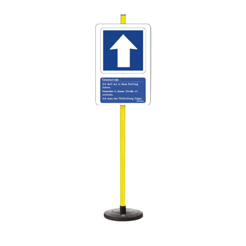 Lehrreiches Verkehrszeichen Einbahnstraße – Pädagogisches Aufstellschild