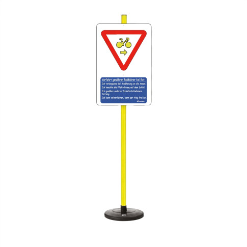 Lehrschild „Vorfahrt für Radfahrer an der Ampel“ – Verkehrserziehungs-Parcours