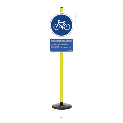 Lehrschild „Radweg benutzen“ – Pädagogisches Verkehrszeichen für Verkehrserziehung
