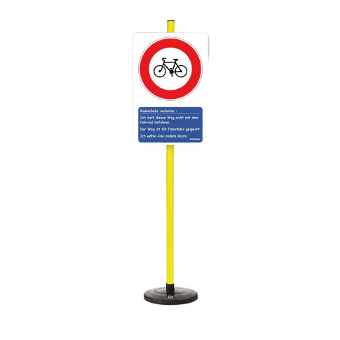 Lehrschild „Fahrräder verboten“ – Pädagogisches Verkehrszeichen