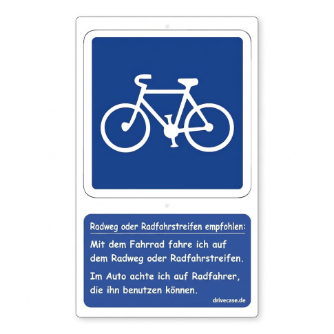 Lehrschild Empfohlener Radweg oder Radstreifen