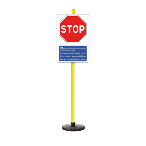 Set: 2 Stop-Schilder mit Bodenmarkierungen für Verkehrserziehung