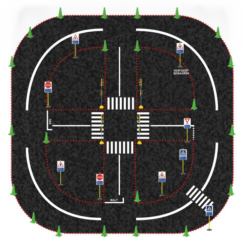 Verkehrserziehungs-Parcours „Kreuzung“ mit Ampelanlage