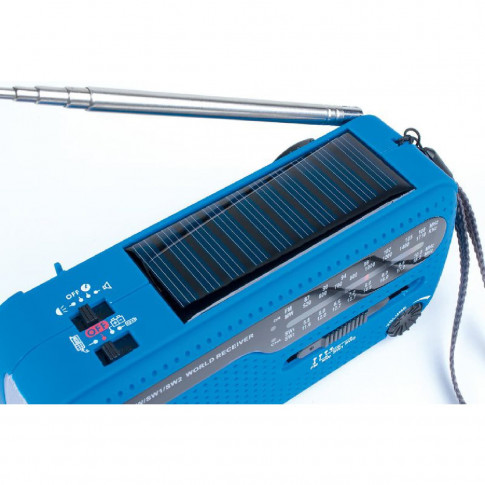 Dynamo-Kurbelradio mit LED-Taschenlampe und Alarmsirene