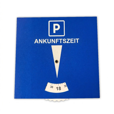 Parkscheibe aus Karton – neutral & günstig