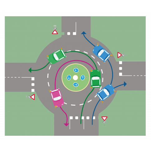Parkscheibe Giradisque© bedruckt – Motiv Kreisverkehr