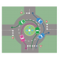 Parkscheibe Giradisque© bedruckt – Motiv Kreisverkehr
