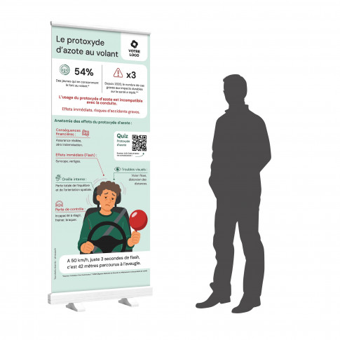 Roll-Up Aufsteller – Lachgas und Straßenverkehr