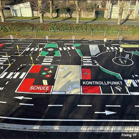 Lehrschild Kreisverkehr – Pädagogisches Verkehrszeichen