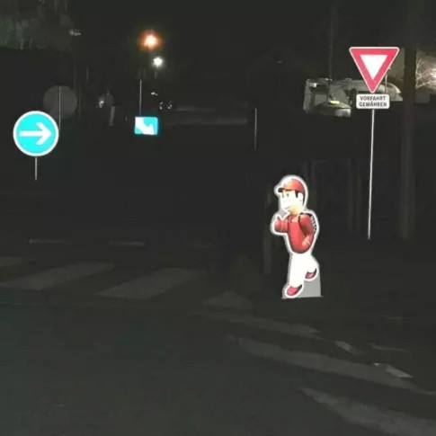 Personalisierbare Fußgängerüberweg-Silhouette