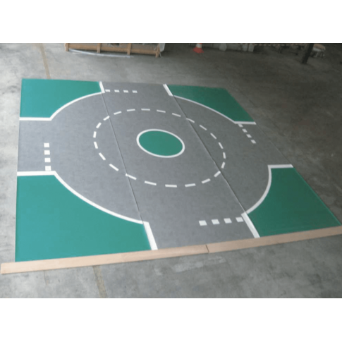 Pädagogischer Kreisverkehr als Lino-Bodenmatte