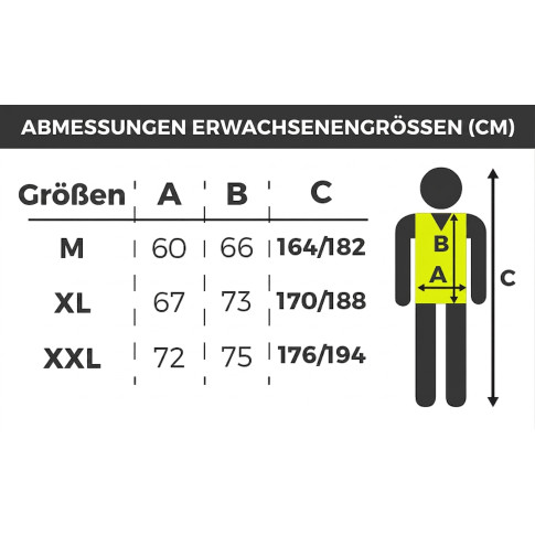 Reflektierende Weste für Erwachsene (3 Größen), personalisierbar – Klettverschluss