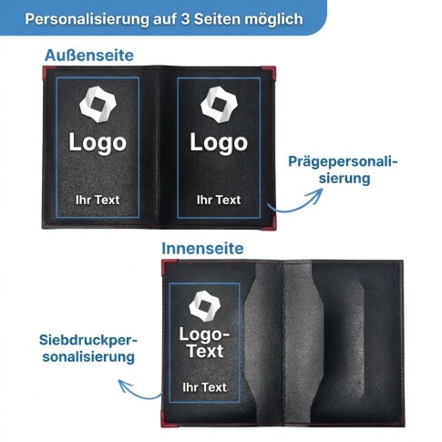 3-teiliges Fahrzeugscheintasche aus Kunstleder – individuell gestaltbar